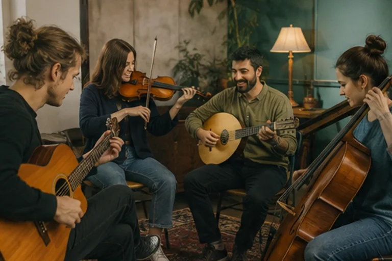 Birlikte müzik yapan yetişkinler; temsili deneyim